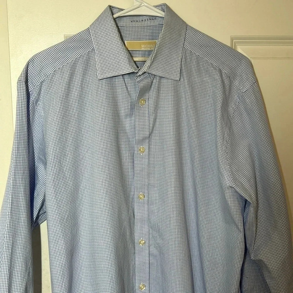 Michael Kors checkered Button Down Slim Fit Shirt size large - Picture 2 of 6
